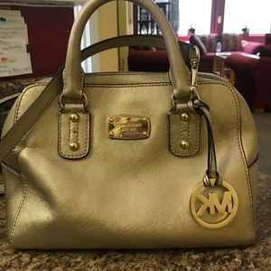 Metallic gold Micheal Kors satchel
